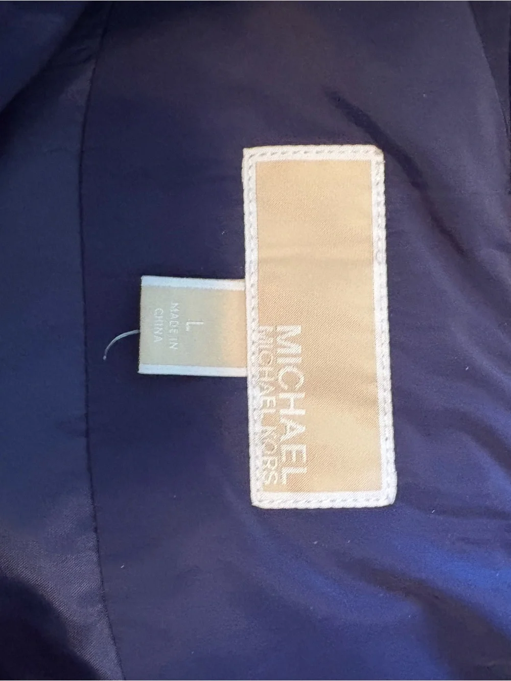 Michael Kors Navy Quilted Sleeveless Vest with Gold Buttons